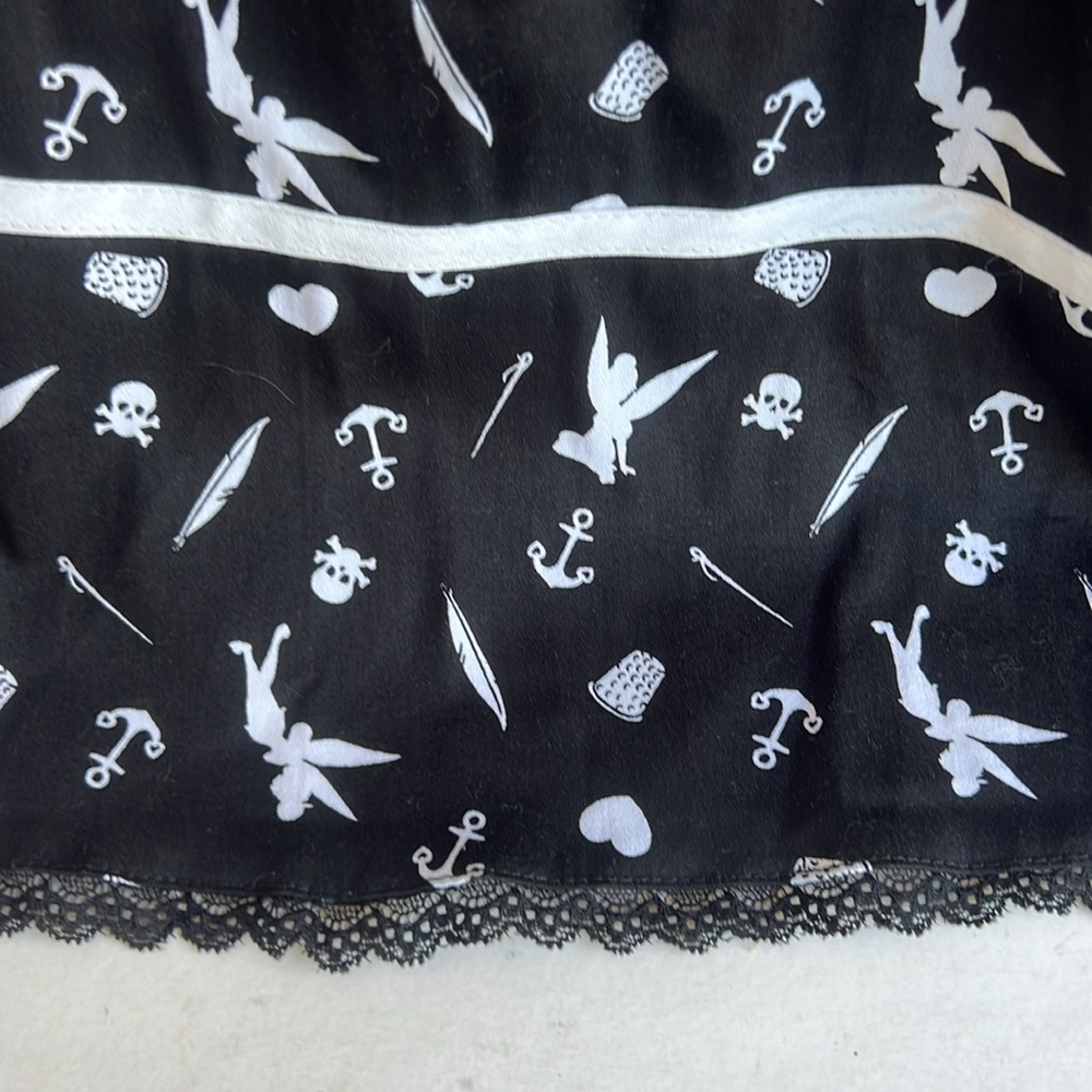 NEW Torrid Tinkerbell Sailor Dress Plus Size 24 Black White Tink Skulls Disney - Picture 11 of 13